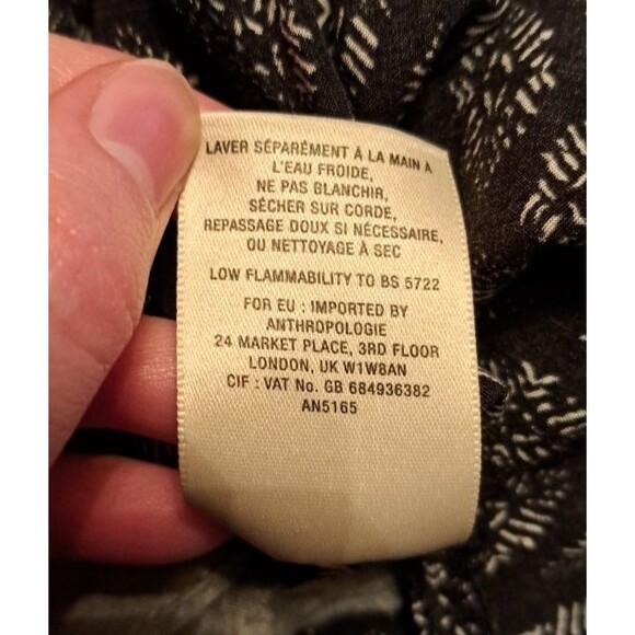 Anthropologie l Hei Hei Rhodes Gray Black Patterned Jumpsuit Keyhole Back XS - Picture 15 of 15